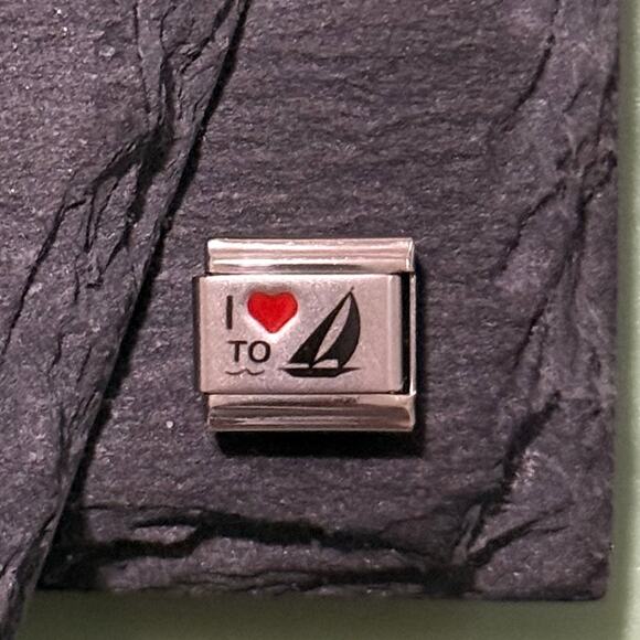 I ♥️ Sailing Italian Charm Bracelet Link - Picture 1 of 1
